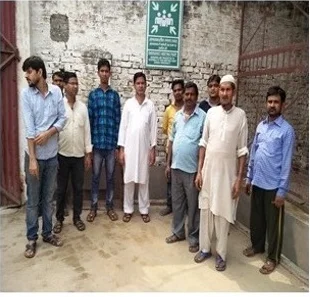 Handikraft team members at the Moradabad factory site